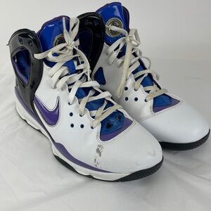Nike Kids White and Purple High-Top Sneakers